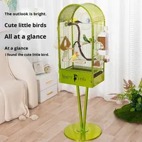 Cage à oiseaux transparente en métal pour perroquet, calico et agapornis - Cage de luxe multi-niveaux surélevée de grande taille avec design anti-évasion