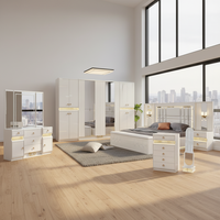 Neues Modernes Luxuriöses Weißes Holz-Schlafzimmer-Set Sechs Kleiderschränke Höhenverstellbare Aufbewahrung Massagefunktionen für Heim- und Hotelgebrauch (Maßgefertigt)