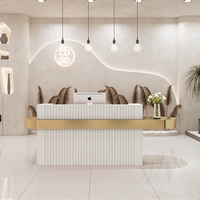 Moderne minimaliste petite peinture marbre métal plaqué or caisse enregistreuse salon de beauté bar réception couleur personnalisée réception
