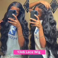 Perruque Lace Front 100% Cheveux Humains Vierges Body Wave Dentelle HD Transparente 13x6/13x4 Pré-Pluckée Haute Densité Marque NewWave Noire