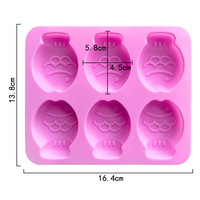Moule en silicone à 6 cavités pour savon, bougies, résine, cire, motif poissons