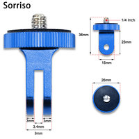 Adaptateur en aluminium SORRISO pour caméra d'action GoPro Hero 3 4 5 6 7 8 9 10 11, smartphone, vidéo, motos, casques, accessoires