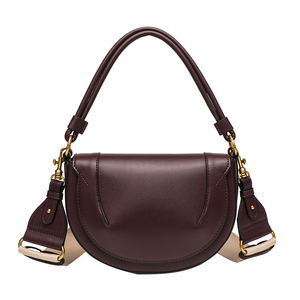 <span class=keywords><strong>2025</strong></span>新款女式马鞍包奢华Pu皮革宽表带斜挎包女士手提包批发定制 - Product Image 6