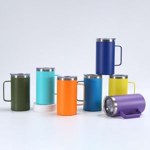 Tazas de café reutilizables de acero inoxidable de doble pared de 24oz con tapa a prueba de fugas reciclable 30 Oz taza de café aislada de viaje - Product Image 1