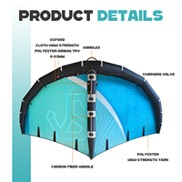 Nouvelle Arrivée Planche de Surf Gonflable 6M/7M avec Poignée Rigide en Carbone Hydrofoil Downwind Résistant au Vent Windfoil Kite pour Eaux Océaniques Wind Wing
