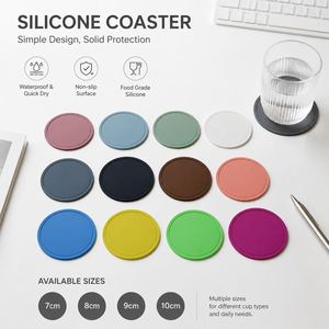 Sous-verres en silicone ronds personnalisés avec logo pour la promotion, cadeaux d'entreprise pour restaurants, sous-verres souples en PVC pour boissons - Product Image 2