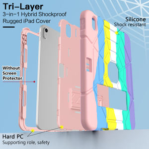לאייפד 10 דור 3 ב-1 כיסוי נרתיק עמיד בפני זעזועים סיליקון כבד לאייפד 10 דור 10.9 אינץ' 2022 - Product Image 2