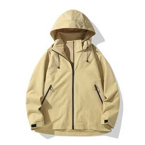 Outdoor Windbreaker Jacket Lightweight Breathable With Hood For Hiking Camping Mountaineering Khaki Color S M L XL 2XL 3XL - Product Image 1