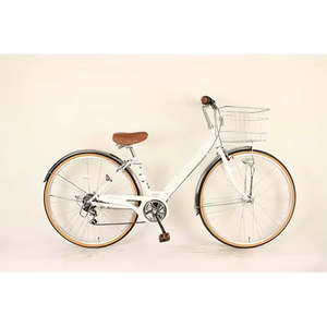 Vélo de ville pour adulte en acier à haute teneur en carbone de 27 pouces avec panier en acier, vitesses variables et selle confortable pour la ville - Product Image 2