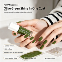 Vernis à ongles KUDAN vert frais, pelable à l'eau, séchage rapide, facile à retirer, sans lampe UV, CPNP HALAL ISO22716 OEM, faible MOQ