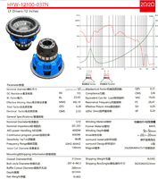 Grosir Pabrik Subwoofer Mobil 12 Inch 2 Voice Coils 4000W RMS Kerucut Serat Karbon N40h Speaker Bass Neodymium untuk Mobil 12100-037N