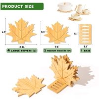 Sous-verre en bois personnalisé en forme de feuille d'érable, résistant à la chaleur, antidérapant, pour casseroles, assiettes et bols, protection de table, décoration intérieure