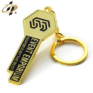 New Design Factory Wholesale Cheap Gold Plated Metal Key Door Keychain Customize Engraved Enamel Keychains with Keyring