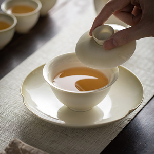 Chinese Celadon Glaze Gaiwan Ceramic <b>Teacup</b> With Cover Heat Resistant Small Size For Afternoon Tea - Product Image 4