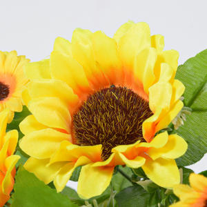 Flores Artificiales de Girasol de Seda Amarilla de Alta Calidad, Decoración para el Hogar, Fiestas, Bodas, Eventos, Pequeño Ramo de Coronación, <span class=keywords><strong>Directo</strong></span> de China - Product Image 4