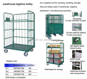 रोलिंग कंटेनर फोल्डेबल ट्रॉली कार्ट रोल पिंजरे, भंडारण और परिवहन के लिए भंडारण और परिवहन के लिए - Product Image 6