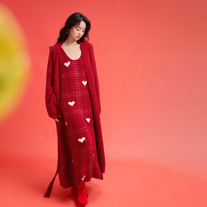 Anzhiban Super caldo mezzo Pile accappatoio rosso ampia <span class=keywords><strong>camicia</strong></span> <span class=keywords><strong>da</strong></span> <span class=keywords><strong>notte</strong></span> <span class=keywords><strong>Set</strong></span> adatto per l'autunno <span class=keywords><strong>e</strong></span> l'inverno abito <span class=keywords><strong>da</strong></span> donna - Product Image 2