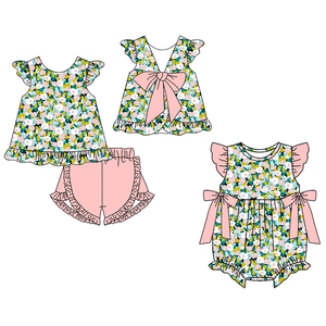 Preventa al por mayor: Vestidos de verano con estampado floral para bebés y niñas, conjuntos de ropa para hermanas, precio de fábrica, moda. Pedido mínimo 5 unidades. - Product Image 4