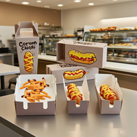Boîte d'emballage à emporter en papier kraft pour hotdog et maïs chien personnalisée pour petites entreprises avec option d'impression par estampage