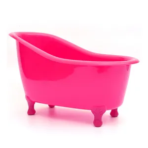 Mini baignoire en plastique, couleur Rose bonbon, conteneur pour produits en gel