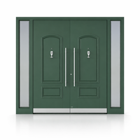 Portes extérieures doubles, portes d'entrée de villa, portes de sécurité minimalistes en alliage d'aluminium avec ouverture automatique et ouverture latérale