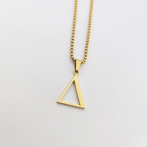 Collier à breloques en acier inoxydable Formes géométriques Bijoux délicats Collier de lettres <span class=keywords><strong>grecques</strong></span> en acier inoxydable De Moda Mujer - Product Image 5