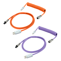Câble de clavier enroulable USB vers Type C 100W détachable avec connecteur métallique Aviator pour clavier mécanique de jeu