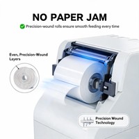 Papier thermique sans BPA 57 mm 80 mm résistant à l'eau et à l'huile, coupe lisse, ajustement universel, livraison rapide