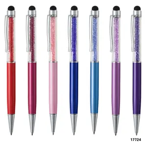 Di vendita caldo di cristallo penne con logo personalizzato di cristallo di bling penna stilo con glitter