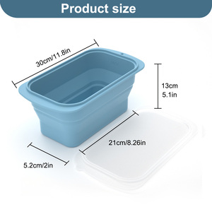 <span class=keywords><strong>Bac</strong></span> à glaçons pliable en silicone pour l'extérieur avec couvercle Moule de bain pliable en PVC pour congélateur - Product Image 4