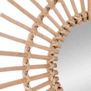 Specchio da Parete Rotondo in Rattan Fatto a Mano, Stile Boho, Decorativo per Caffè, Hotel e Airbnb - Product Image 5