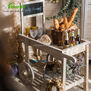 Chariot de Promotion décoration cadeau présentoir en bois présentoir de magasin de détail présentoir en bois rustique chariot à main vieux truc - Product Image 3
