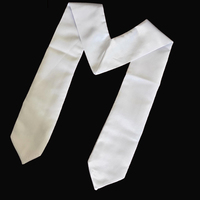 Ceinture d'étole en satin de sublimation blanche pour fille, accessoire de logo uni vierge de graduation d'hiver