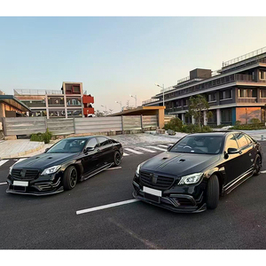 Kit carrosserie en fibre de carbone pour modification et amélioration de voiture, comprenant lèvre avant, lèvre arrière, capot, jupes latérales et aileron arrière pour Mercedes-Benz Classe S W222 (2014-2019) - Product Image 4