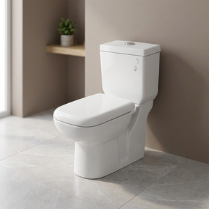 Inodoro de Dos Piezas con Montaje en Suelo Modelo Italiano Vistaar, Juego de Artículos Sanitarios de Cerámica de Alta Calidad - Product Image 6