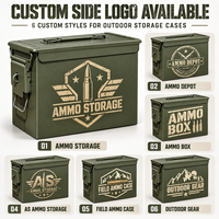 Boîte à munitions en métal robuste avec poignée, empilable, personnalisable avec logo latéral, multifonctionnelle, portable pour la chasse