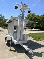 Tragbarer Solar-Sicherheitsturm CCTV-Anhänger Intelligentes CCTV-Kamerasystem 6m Elektrischer Mast IP67 Wasserdicht 2*435W