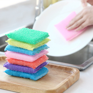 Esponja de cocina de colores Wash King, estropajo, paño de cocina, esponja de limpieza, engrosada, paquete de 4 - Product Image 1