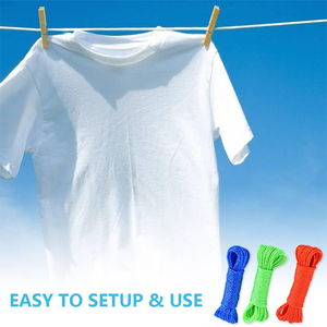 Corde synthétique en PVC résistante aux intempéries pour suspendre les vêtements, fil écologique flexible à fixer au mur pour le séchage des vêtements - Product Image 2