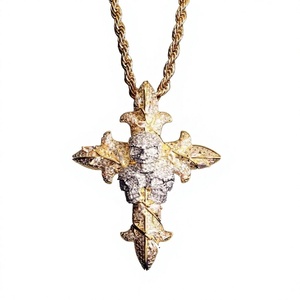 Collar con Colgante de Cruz de Hip Hop de Lujo, Joyería con Colgante de Alta Calidad para Hombre, Regalo Temático - Product Image 1