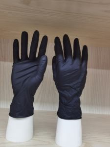 Gants en Nitrile Personnalisés Noirs et Oranges de 8 mil, Épais, Ultra-Résistants, sans <span class=keywords><strong>Latex</strong></span>, Texture Diamant pour Mécanique, Réparation Automobile et Usage Industriel - Product Image 6