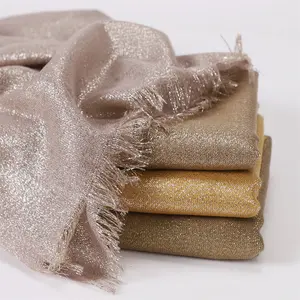 CCY Glitter Shiny Long Plain Schals Frauen Gold Hijabs Schals Muslim Turban Wrap Kopftuch Islamic Mantilla Winter Warm Wear