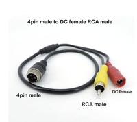 Cable Adaptador de Extensión de Conector de Aviación M12 de 4 Pines Macho Hembra a BNC DC RCA Macho Hembra para Cámara de Seguridad CCTV