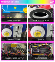Table de hockey sur air pour 2 joueurs, machine de jeu d'arcade commerciale à monnayeur, divertissement pour aire de jeux intérieure pour enfants, CE
