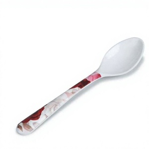Cuchara de Plástico con Diseño Floral, Ligera, Ovalada, para Uso Diario, Juego de Vajilla - Product Image 1