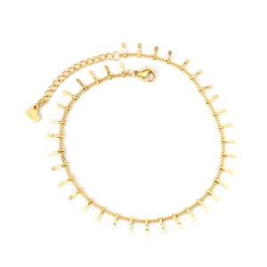 Meilleures ventes : Chaîne de cheville en acier inoxydable plaqué or 18 carats avec pendentif pour filles - Product Image 3