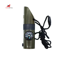 YOUXIN Kit de survie extérieur 7-en-1, sifflet d'urgence de poche, lampe LED, étanche, antichoc, matériau ABS, boussole avec affichage du pointeur