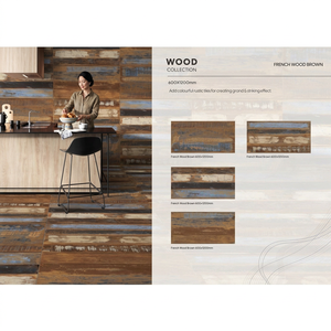 Azulejos de Porcelana con Aspecto de Madera Rústica Marrón, 2x4 Pies, Superficie Brillante, para Interiores Residenciales de Primera Calidad, Pisos y Paredes - Product Image 5
