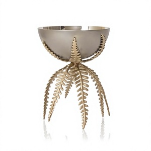 Brûleur de Bakhoor de luxe en laiton artisanal, style arabe et indien, avec motif feuille d'or, pour encens et parfum anti-odeur, bois de santal, fait main - Product Image 1