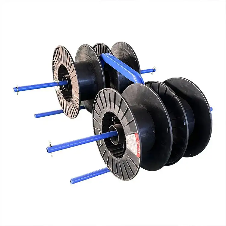 Wire Spool Hand Caddy can hold multiple spools or coils hold wire and other materials that are dispensed from a spool or coil